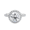 Round diamond halo laboratory grown diamond ring