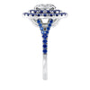Sapphire and diamond double halo ring 