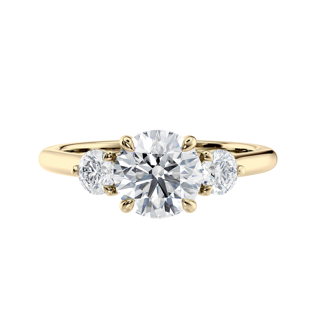 Gold 3 stone diamond ring