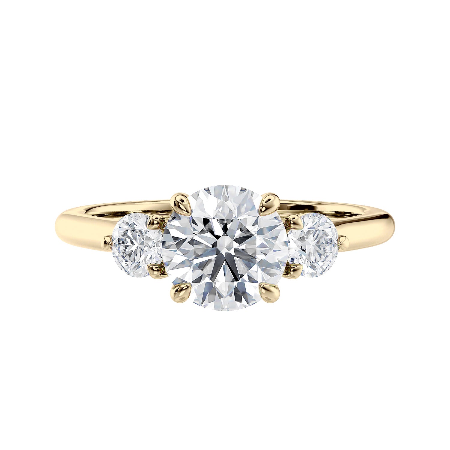 Gold 3 stone diamond ring