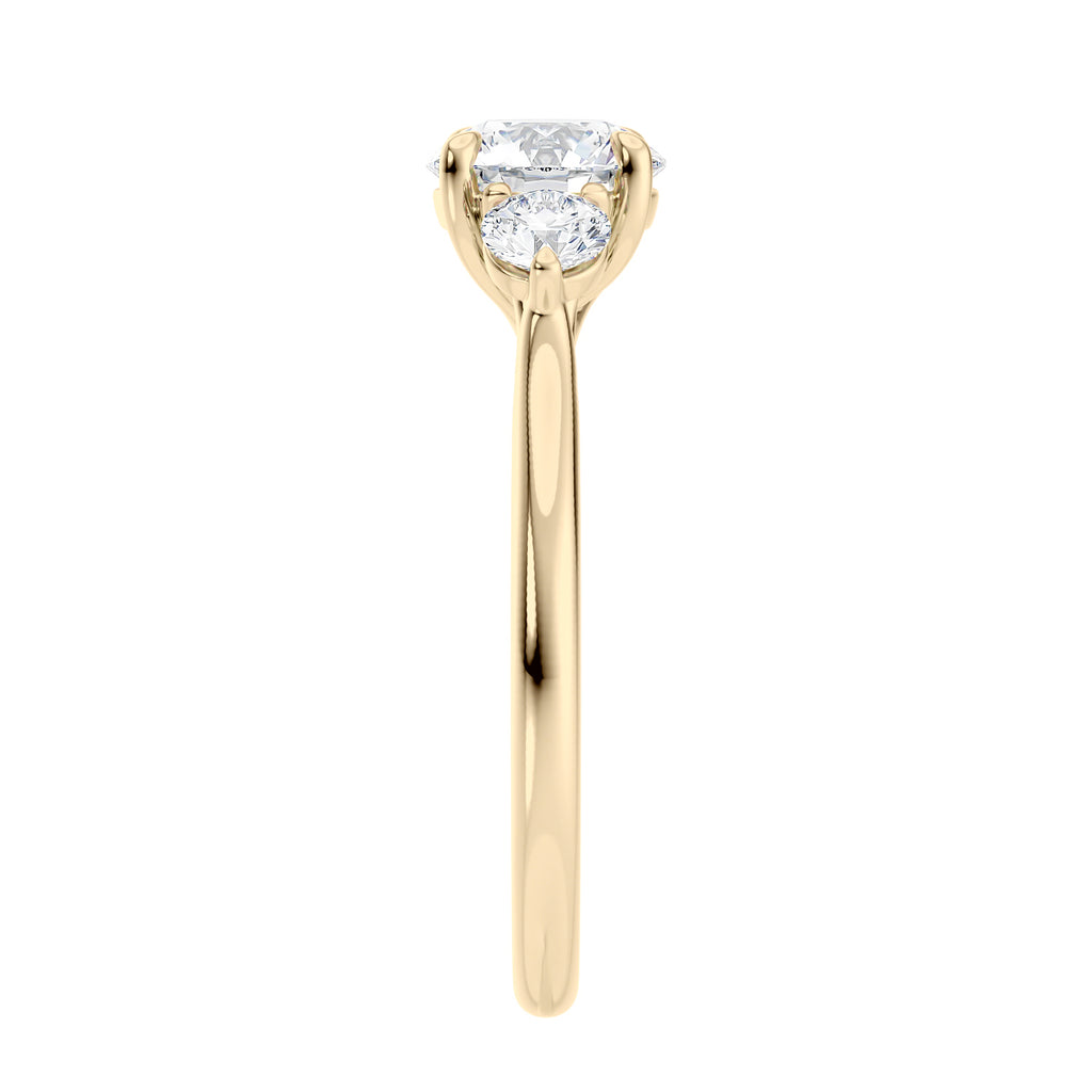Triad gold and lab grown diamond ring