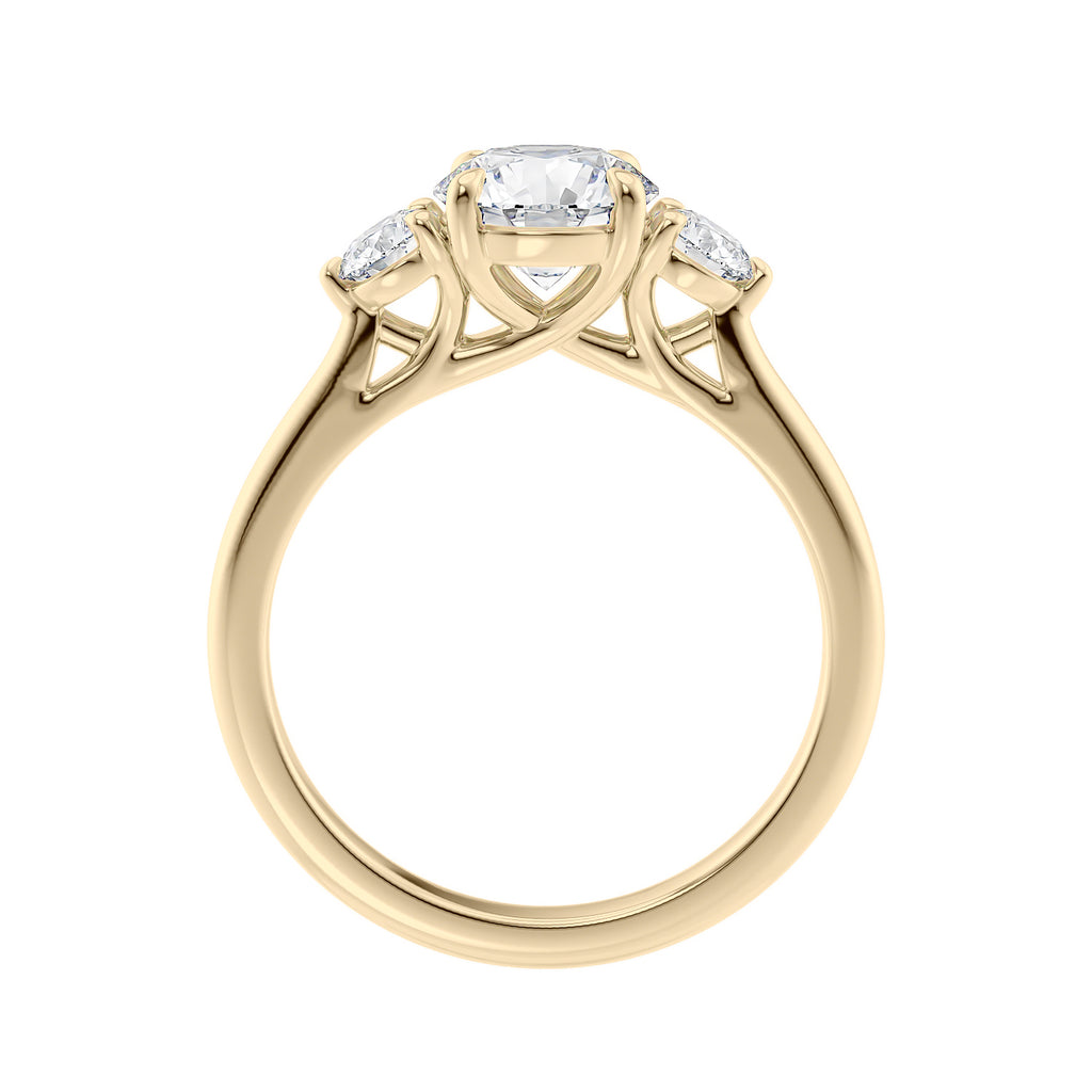 Gold man made diamond ring