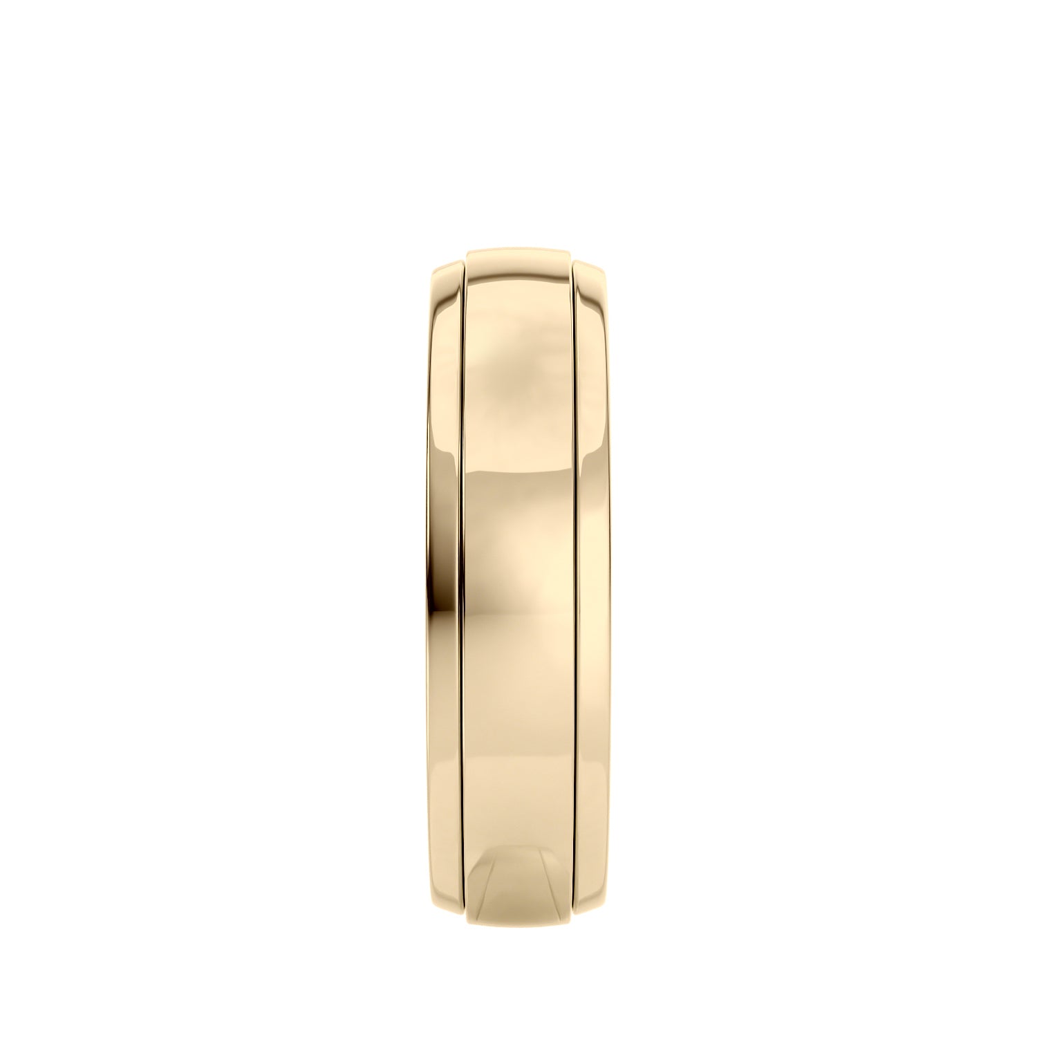 Yellow gold mens wedding ring side view
